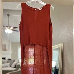 Burnt Orange Hi-Lo Top